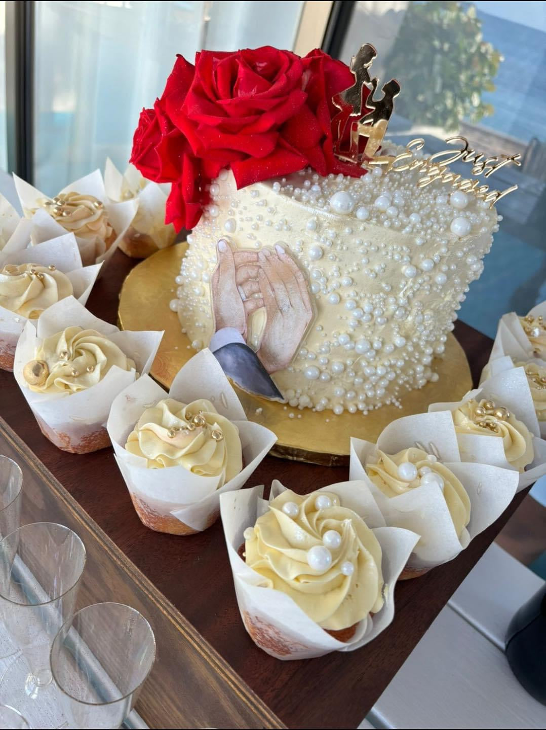 Just Engaged Cake Topper