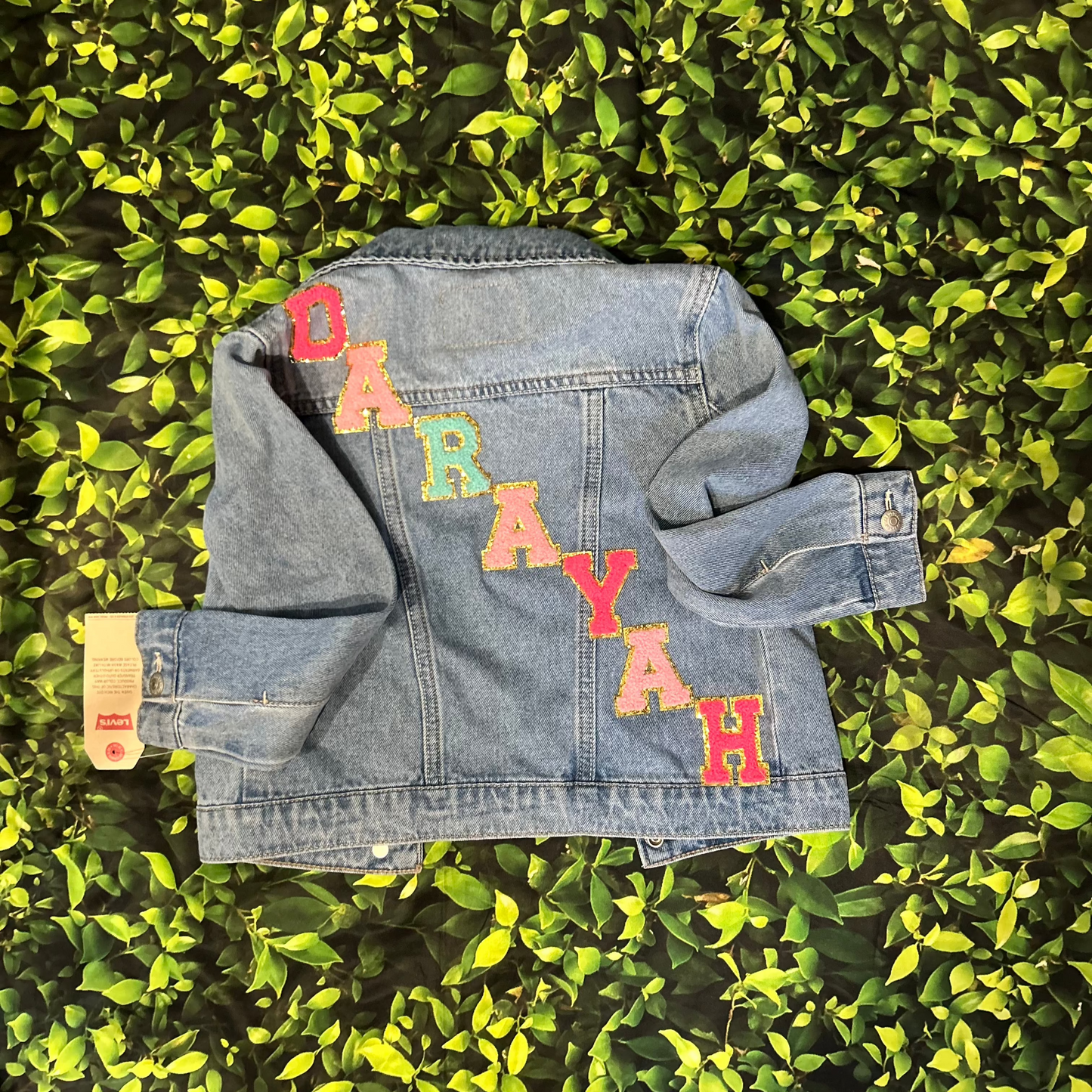 Custom Chenille Lettering Denim Jacket (Kids)