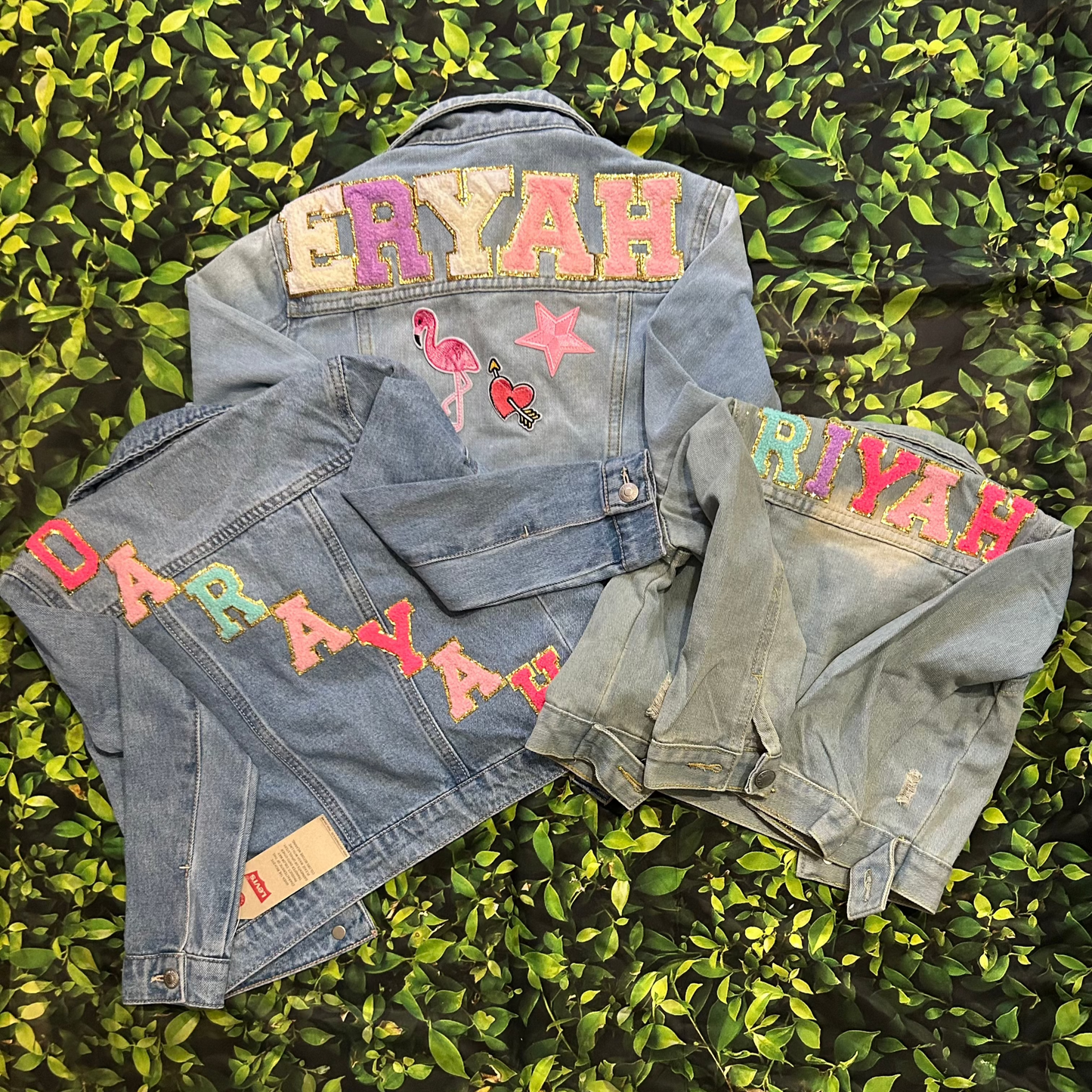 Custom Chenille Lettering Denim Jacket (Kids)