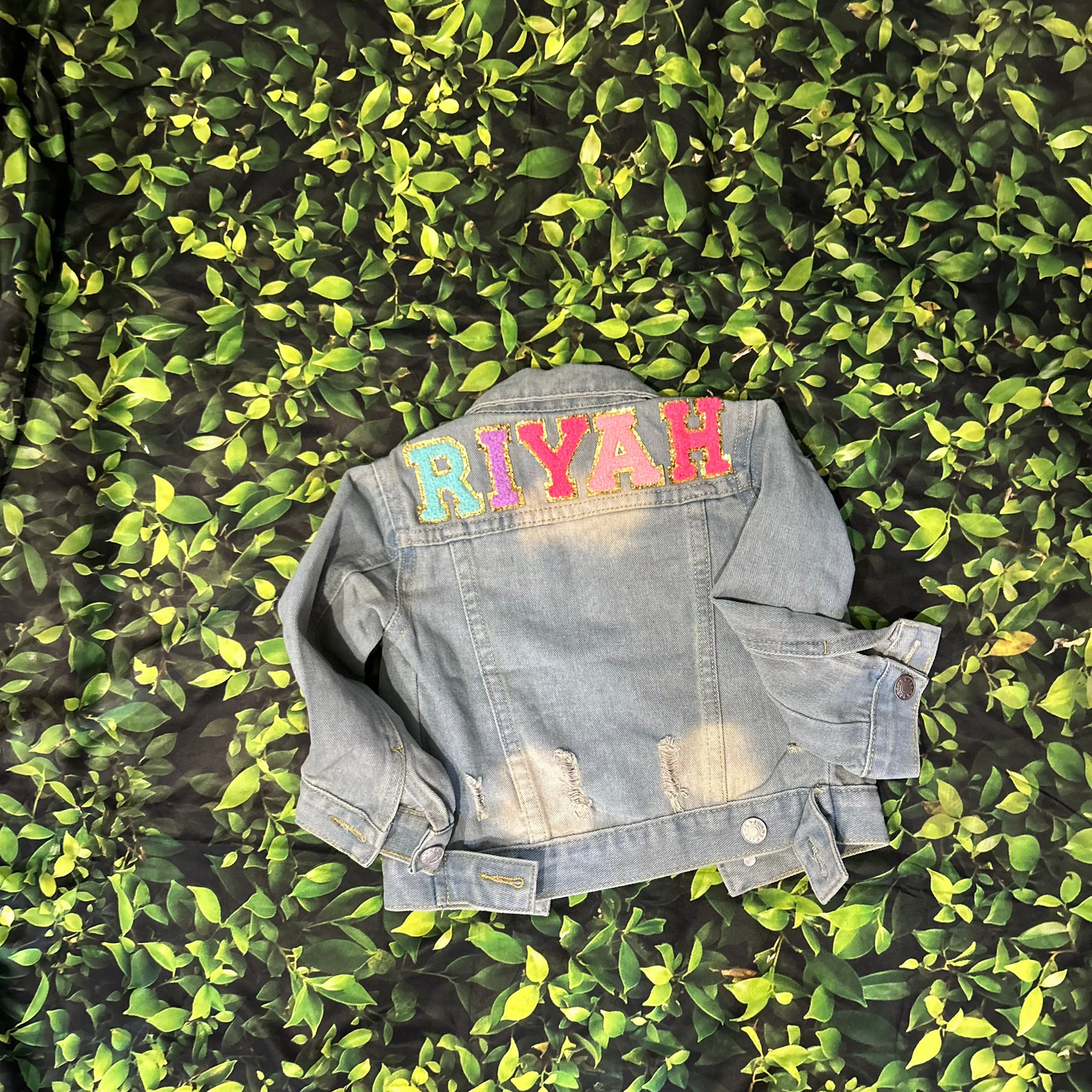 Custom Chenille Lettering Denim Jacket (Kids)