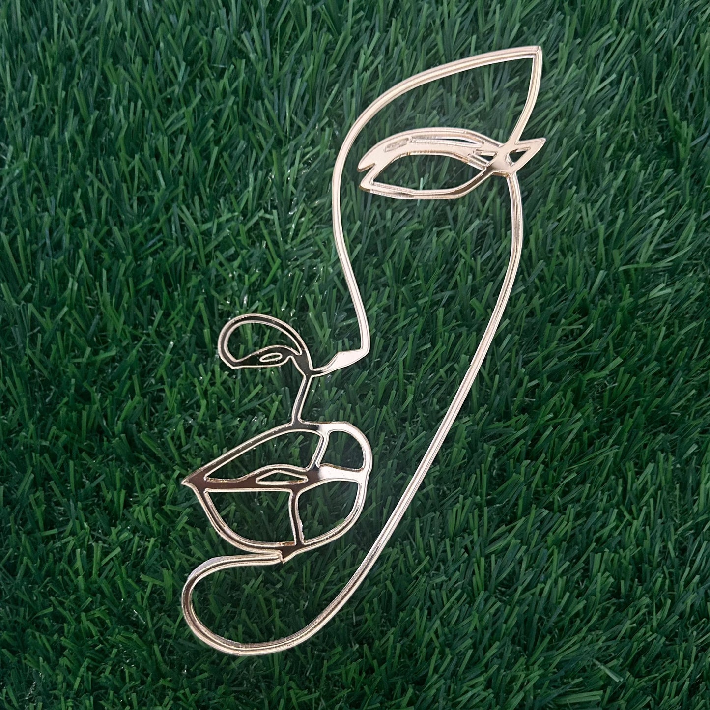 Lady Line Art Frontal Cake Topper