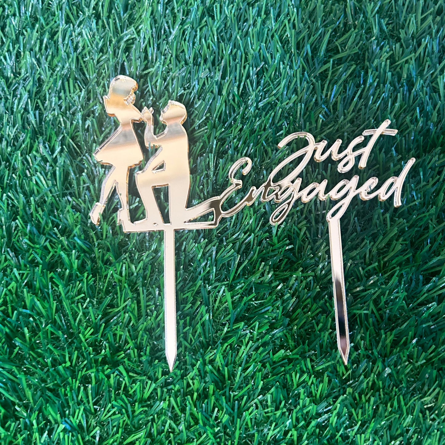 Just Engaged Cake Topper
