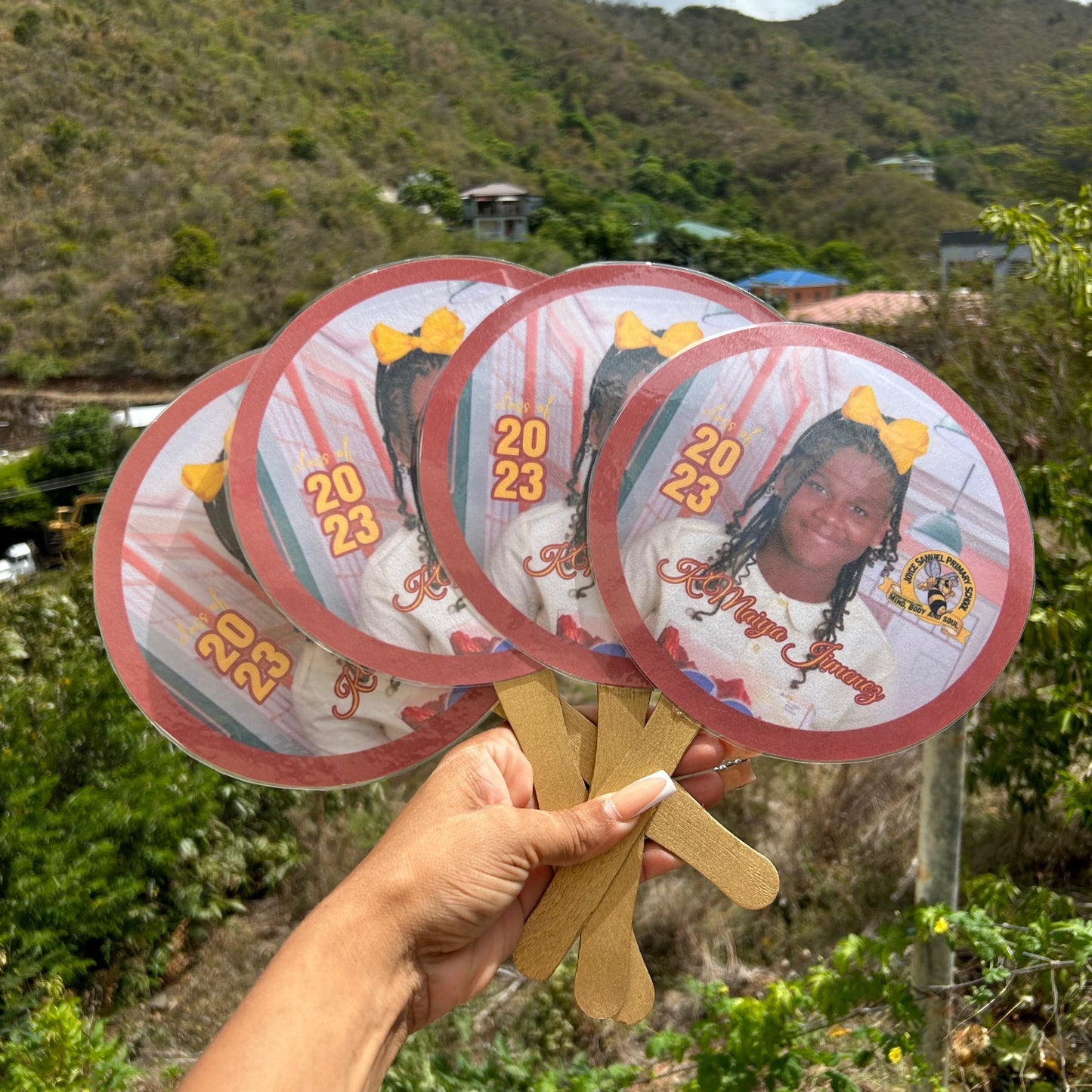 Custom Grad Themed Printed Fans