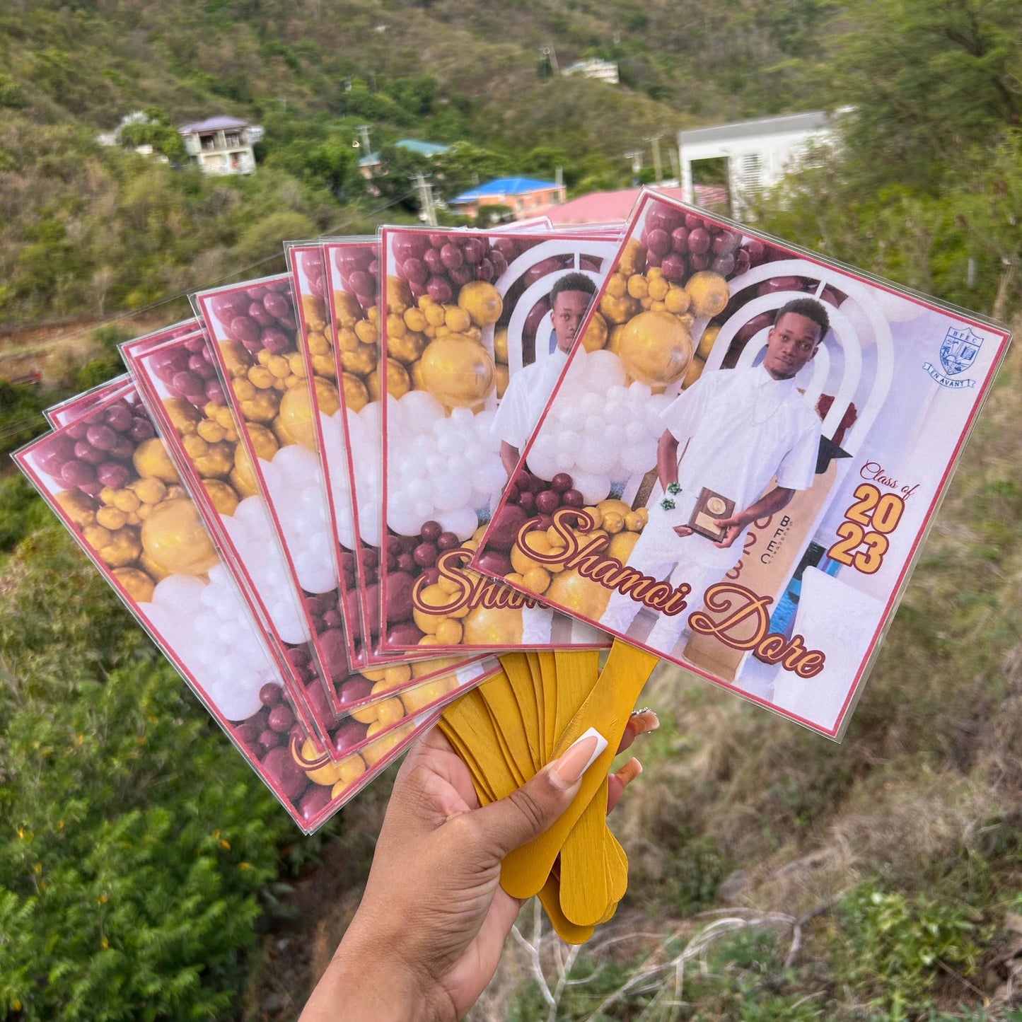 Custom Grad Themed Printed Fans